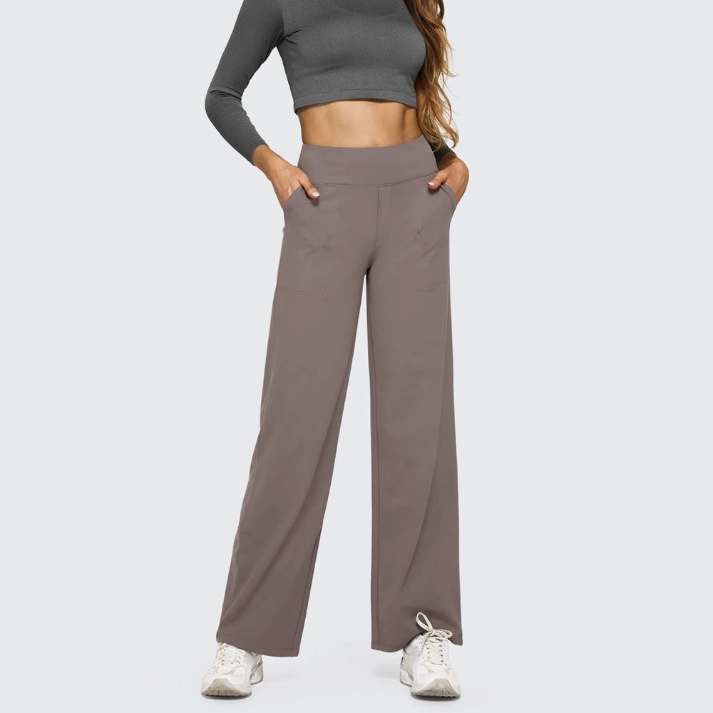 G4free EverGoing Wide Leg Yoga Pants Business Casual 29'' size 8/10 Taupe